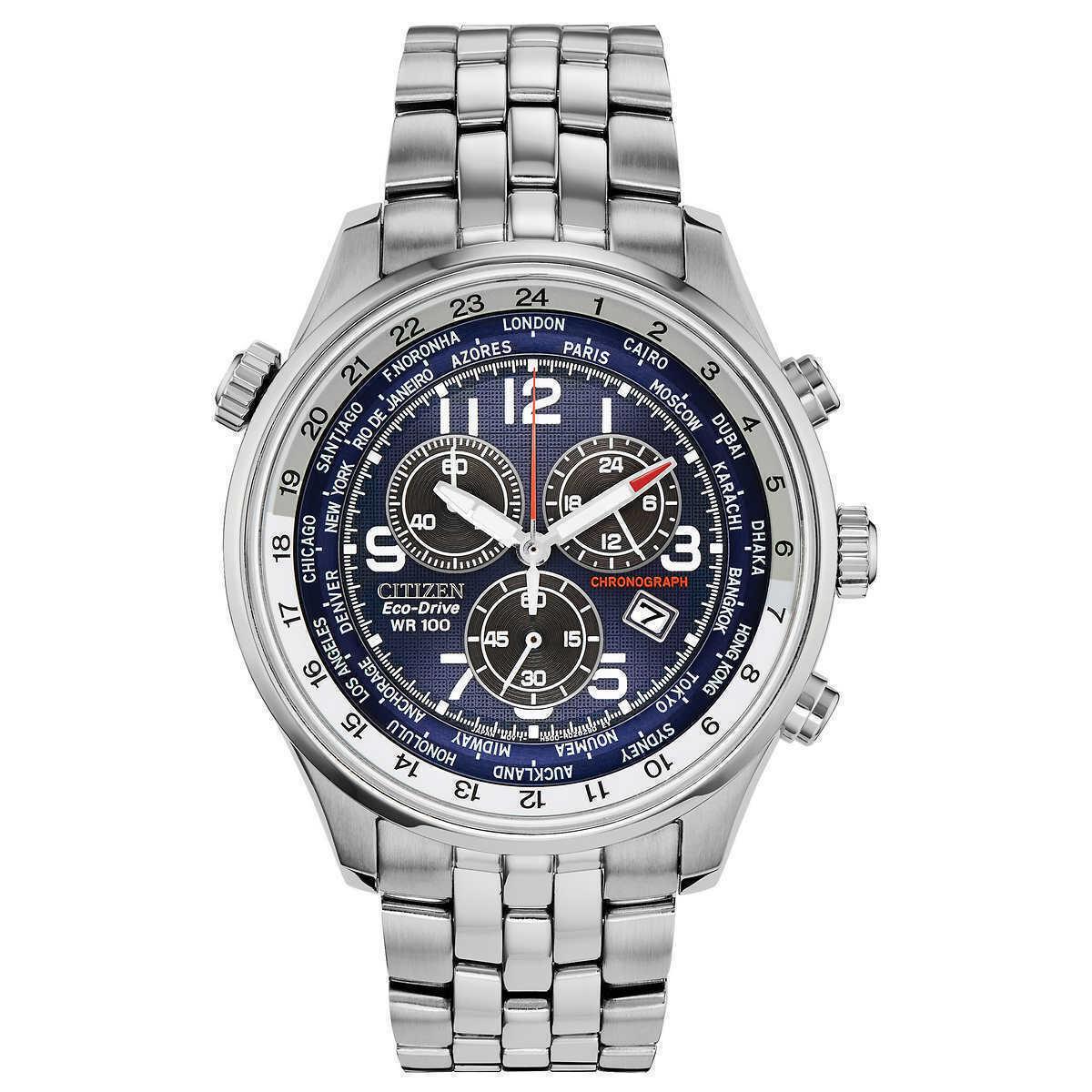 Citizen AT0361-57L Brycen Eco-drive World Time Chronograph Men`s Watch