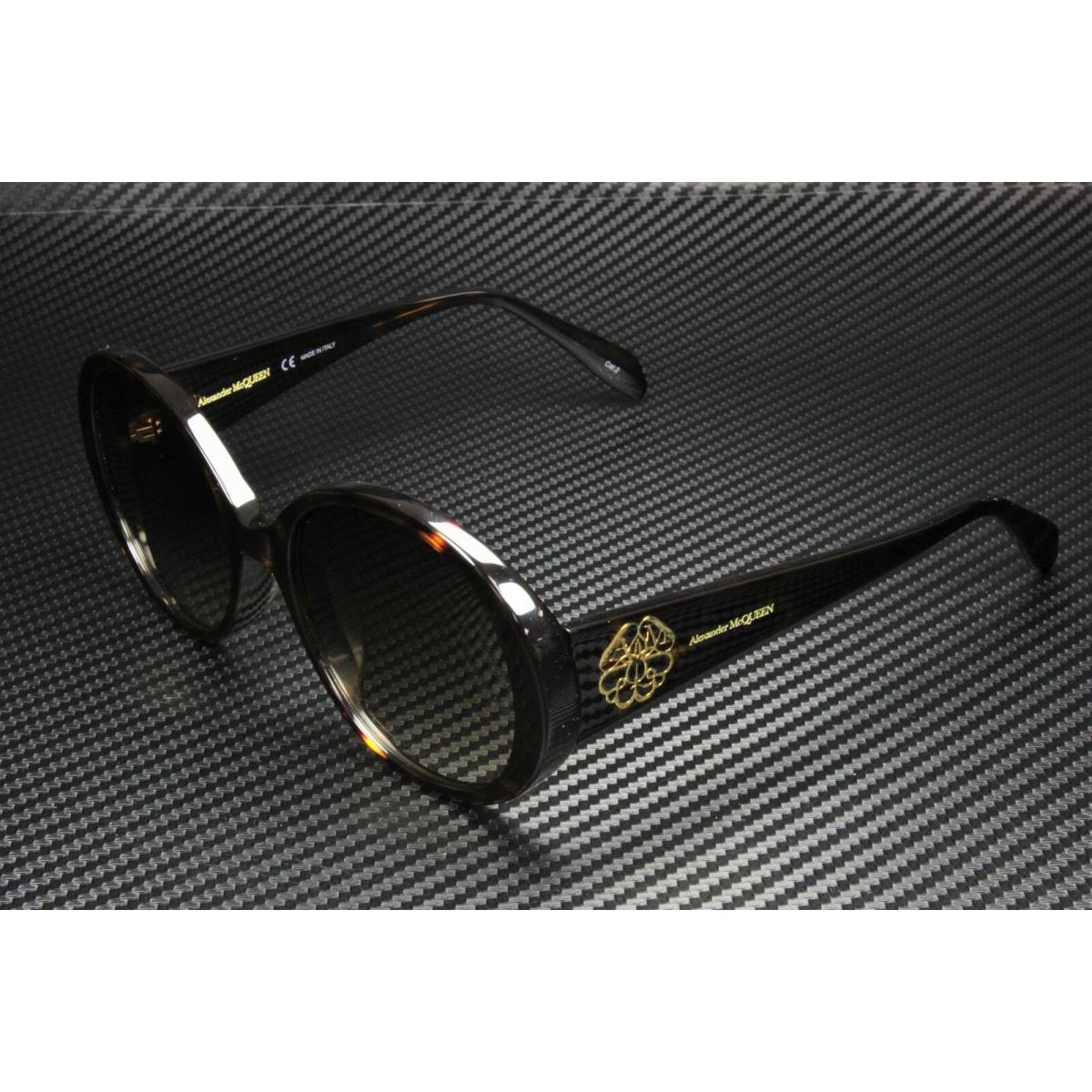 Alexander Mcqueen AM0285S 003 Round Oval Havana Brown 57 mm Women`s Sunglasses