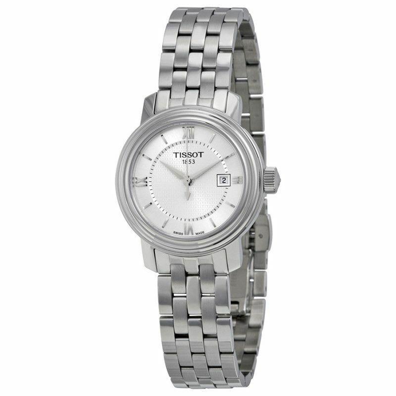 Tissot Ladies Bridgeport Quartz Silver Dial Watch Bracelet T0970101103800 - Silver Dial, Silver Band