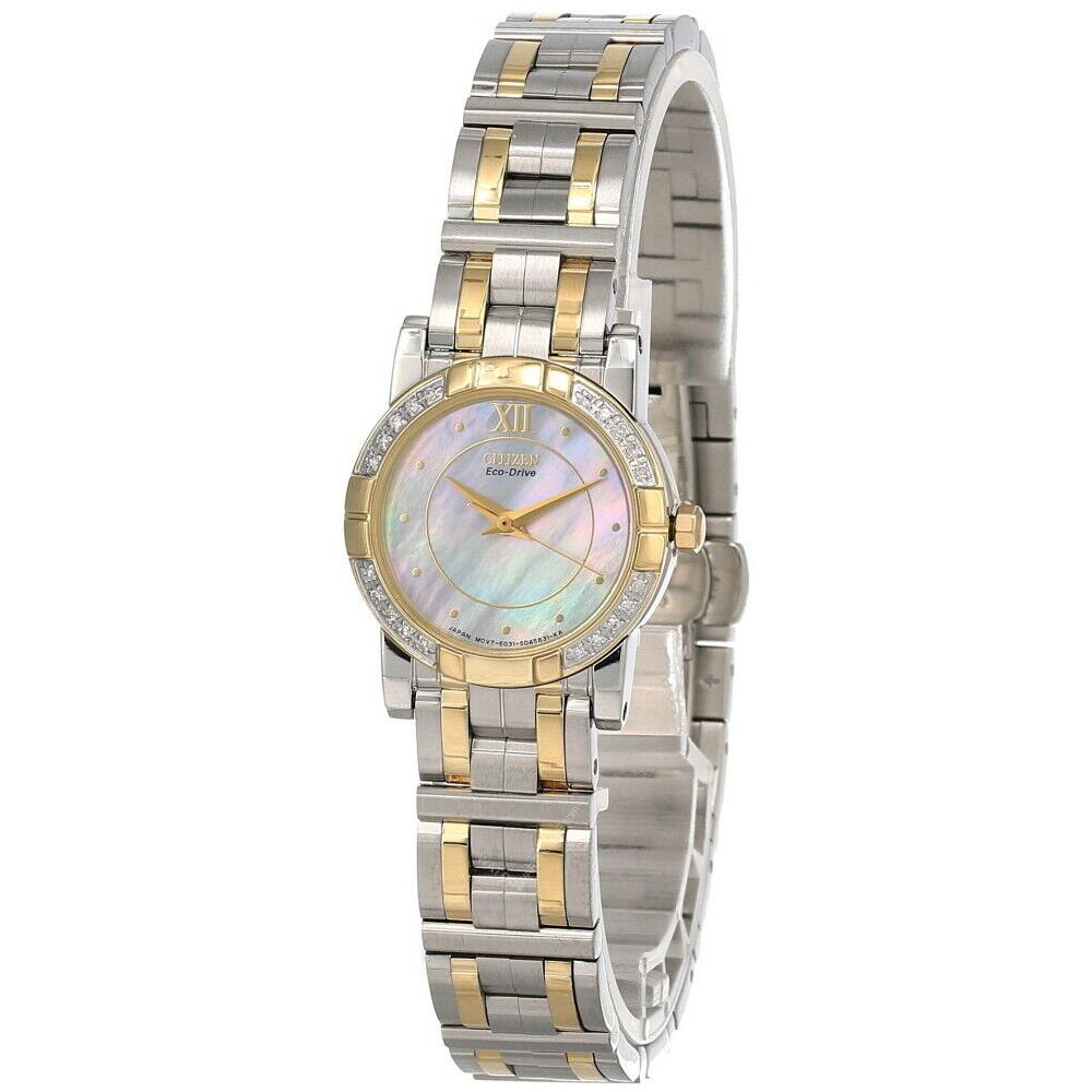 Citizen Eco Drive Mop Dial 2-Tone SS Women`s Watch EP5544-55D