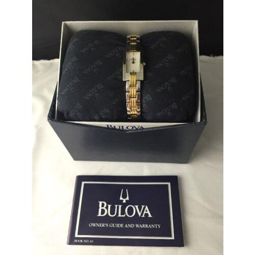 Bulova 98L001 Womens Stainless Bracelet Watch and Warranty Card