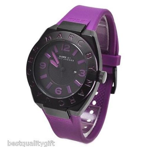 Marc Jacobs Purple Silicone Band Black Dial WATCH-MBM5517