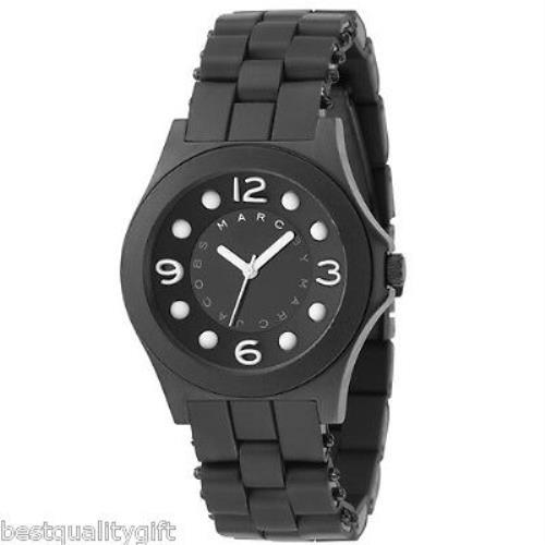 New-marc Jacobs Black Pelly Silicon Band White Numbers WATCH-MBM2507