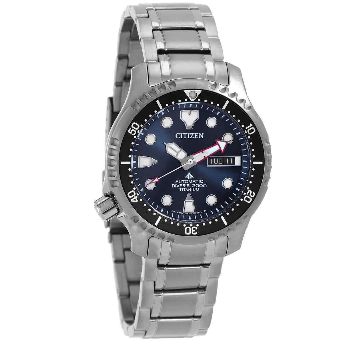 Citizen Promaster Lefty Automatic Blue Dial Men`s Watch NY0100-50M - Dial: Blue, Band: Silver, Bezel: Black