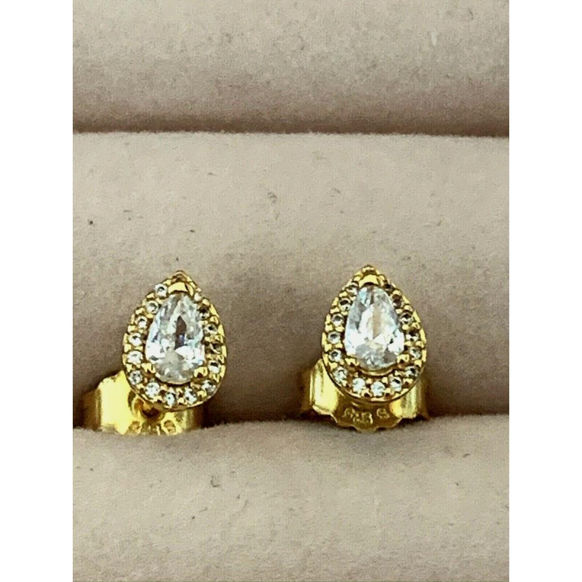 Pandora Shine Sparkling Teardrop Halo Stud Earrings