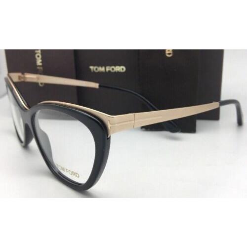Tom Ford eyeglasses  - Black Frame, Clear Demo with print Lens 4