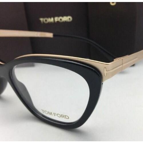 Tom Ford eyeglasses  - Black Frame, Clear Demo with print Lens 5