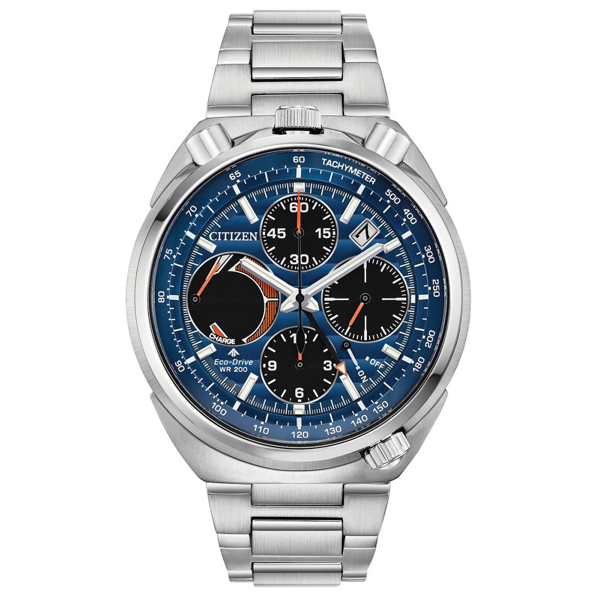 Citizen AV0070-57L Promaster Eco-drive Tsuno Chronograph Racer Blue Dial Watch - Blue