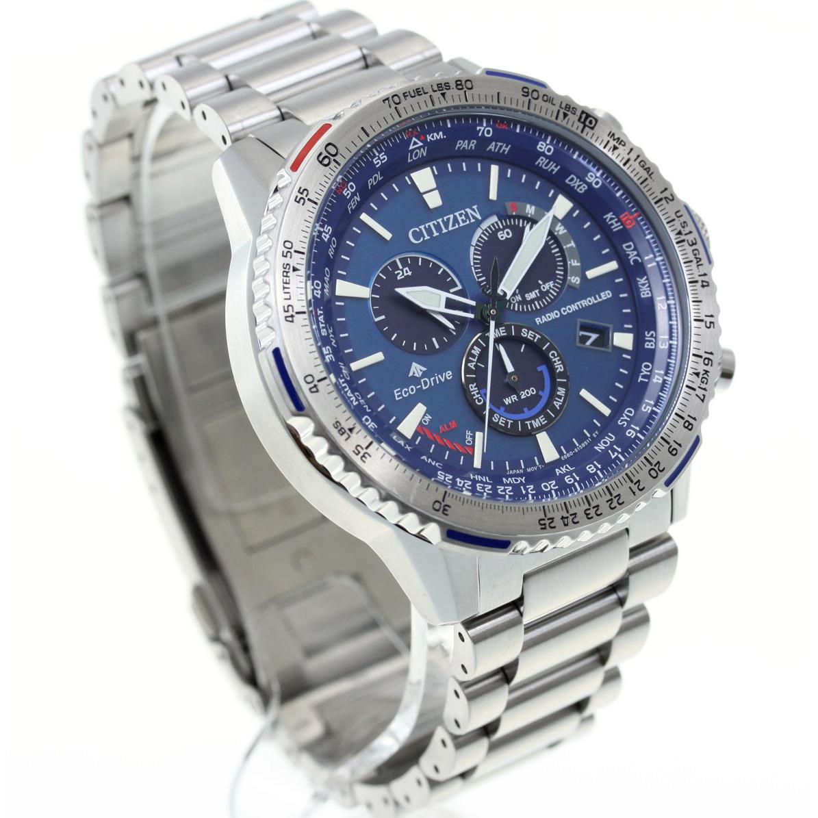 Citizen Sapphire Promaster Sky Blue Dial Radio Controlled Eco-drive CB5000-50L - Dial: Blue, Band: Silver, Bezel: Silver