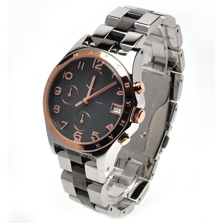 Marc Jacobs Silver Rose Gold Black Chronograph WATCH-MBM3071