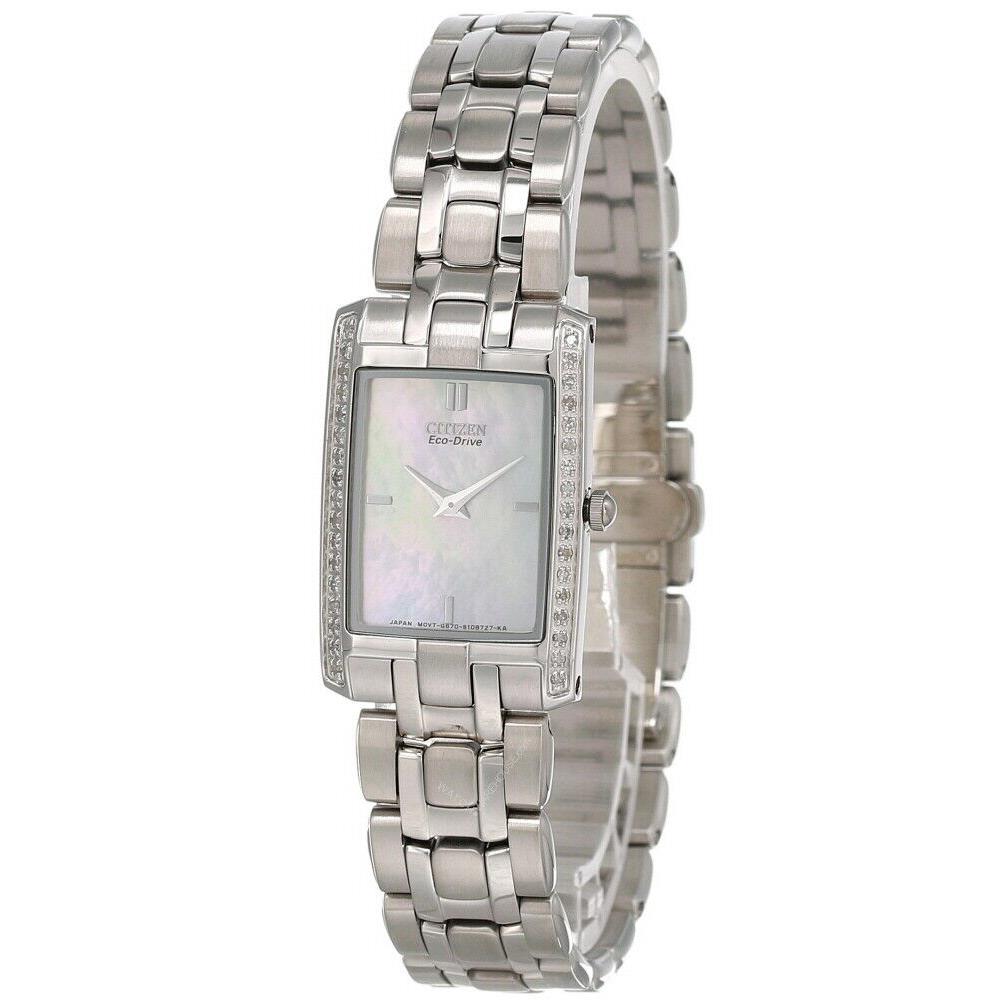 Citizen Stiletto Eco Drive Mop Dial SS Women`s Watch EG3170-54D - Dial: Mother of Pearl, Band: Silver-tone