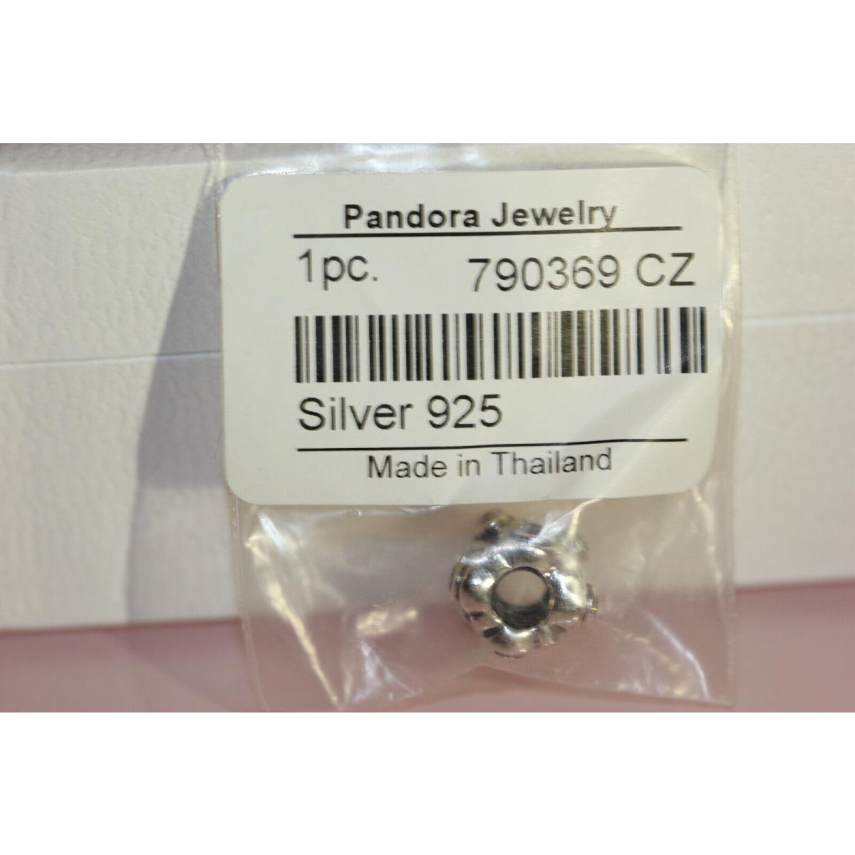 Pandora Ocean Wave Charm Sterling Silver Clear CZ Retired 790369CZ Box