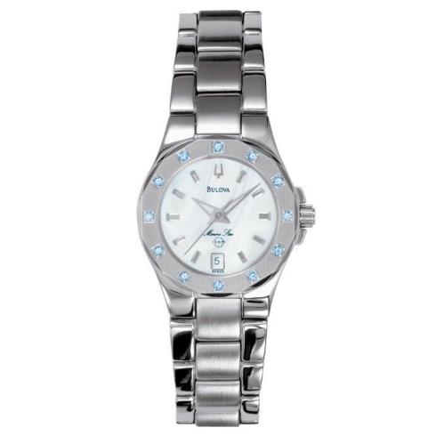 Bulova 96R23 Women`s 24mm Mother of Pearl Sapphire Quartz Bracelet Watch