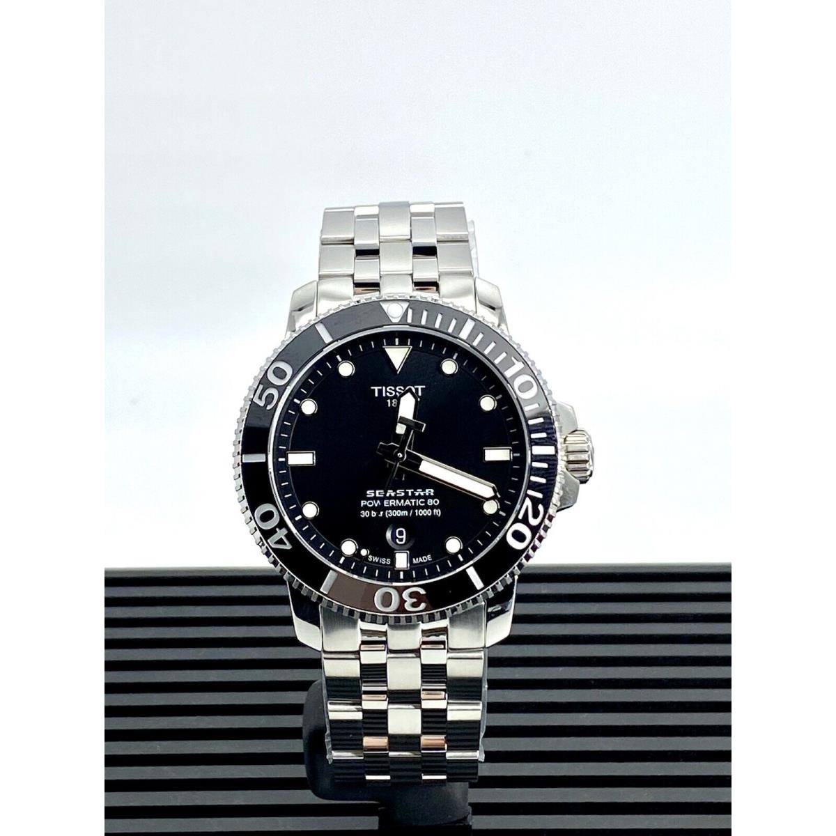 Tissot Seastar 1000 Powermatic80 Black Dial Men`s Watch T1204071105100