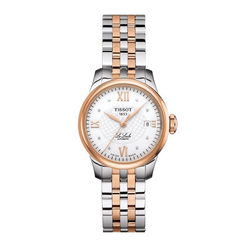 Tissot Le Locle Automatic Diamond Two-tone Steel Women`s Watch T41218316 - Silver Band