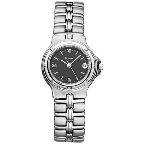 Ladies Bulova Black Dial Date Watch