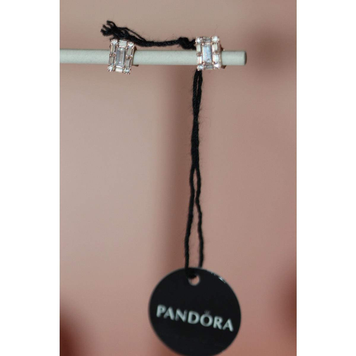 Pandora Rose Luminous Ice Earrings 287567CZ w/ Anti-tarnish Pouch