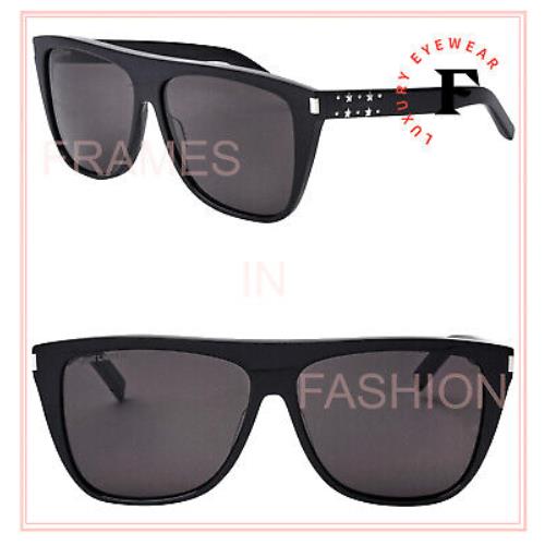 Saint Laurent Ysl SL1 23 Black Metal Star Stud Rock Unisex Sunglasses SL-1