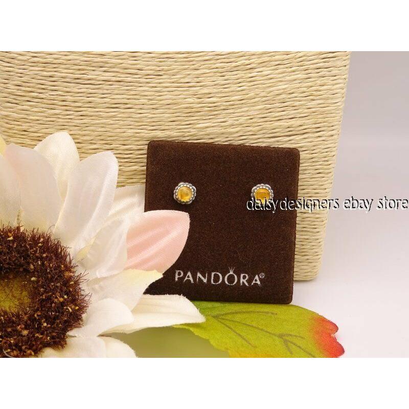 Pandora Birthday Bloom November Citrine Stud Earrings 290543CI B