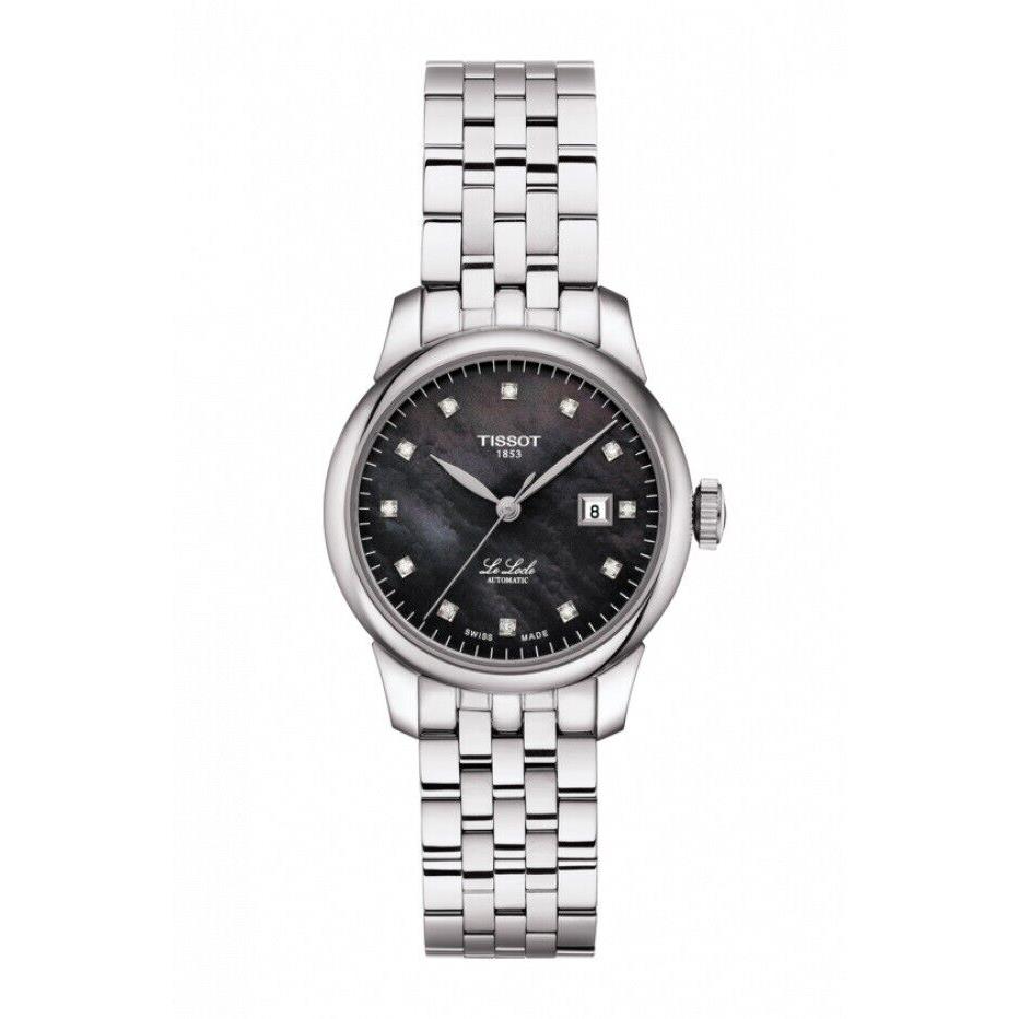 Tissot Le Locle Automatic Diamond Dial Womens Steel Watch T0062071112600 - Black Mother of Pearl Dial, Silver Band