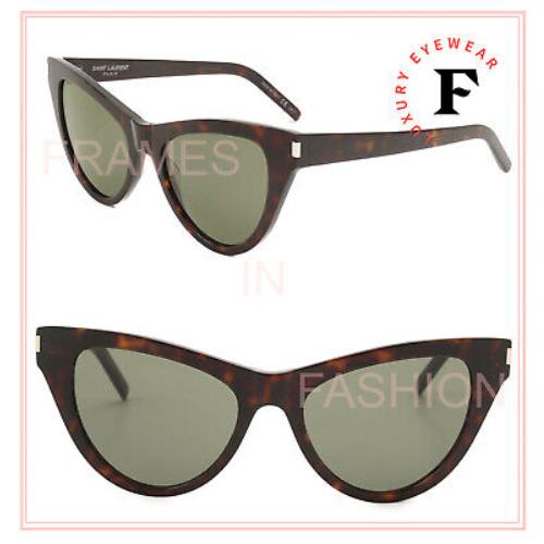 Saint Laurent Ysl SL425 003 Brown Green Cat Eye Angular Sunglasses 425 54mm