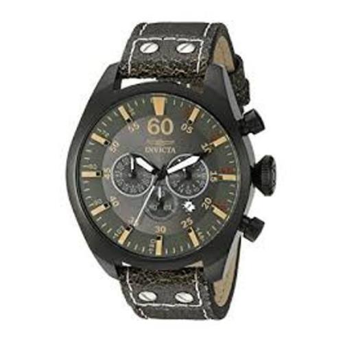 Invicta Aviator Japanese Quartz Chronograph Leather Strap 19671 Watch