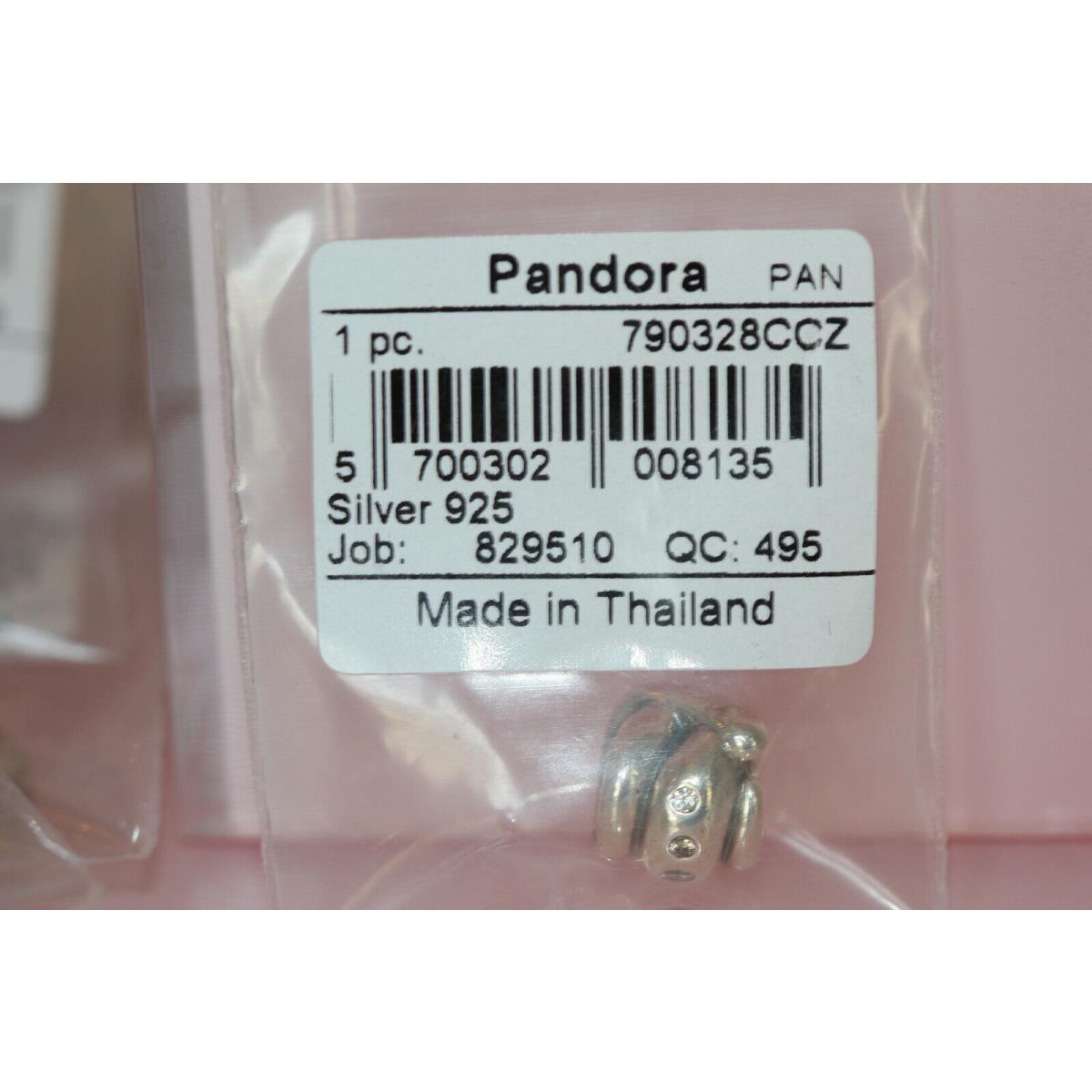 Pandora Champagne Swirl Retired Ster Silver 790328CCZ Pouch 2006 Charm