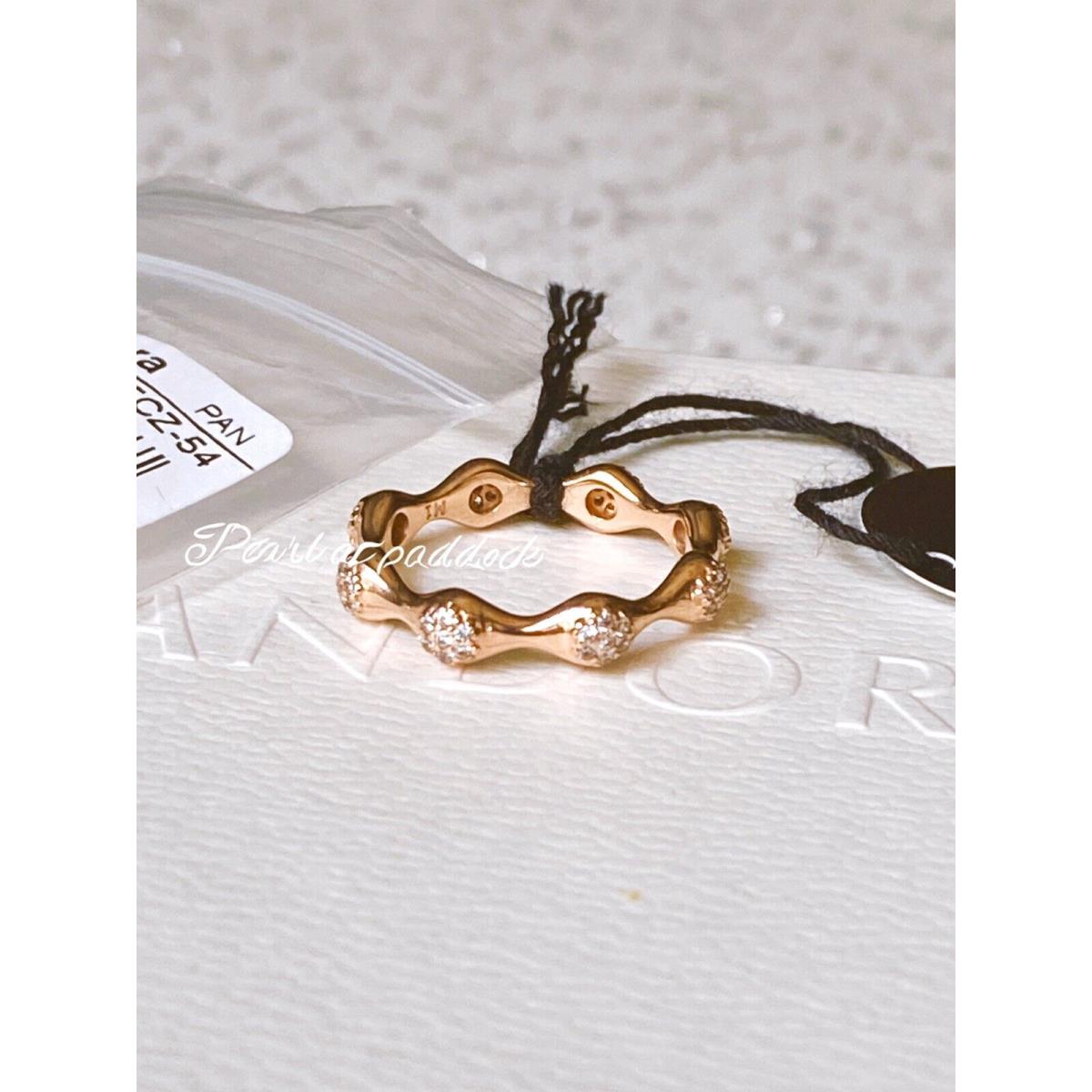 Pandora Rose Gold Love Pod Clear Cz Ring 52 Size 6