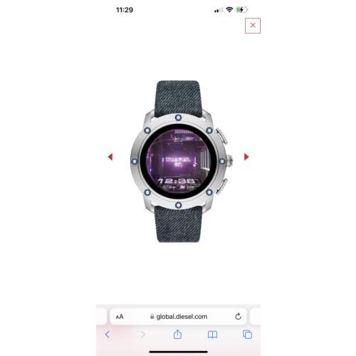 Diesel Men`s Denim Leather Smartwatch DZT2015