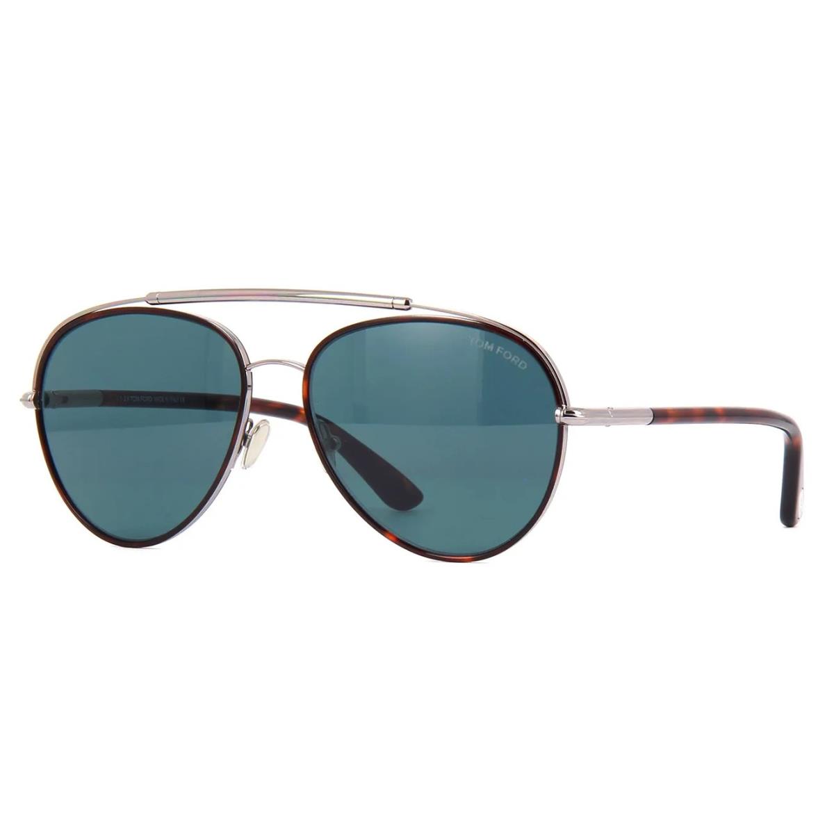 Tom Ford Curtis FT0748 54V Sunglasses Havana Frame Blue Lenses 59 mm