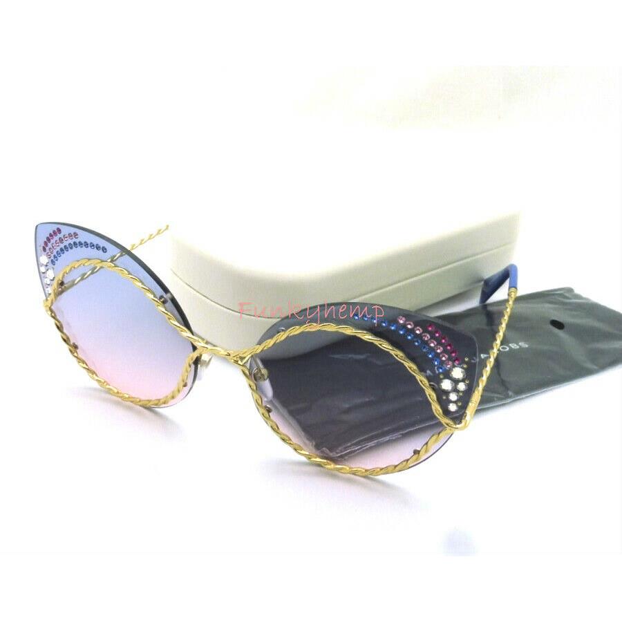 Marc Jacobs MARC-161-S Gold Embellished Blue Pink Gradient Cateye Sunglasses