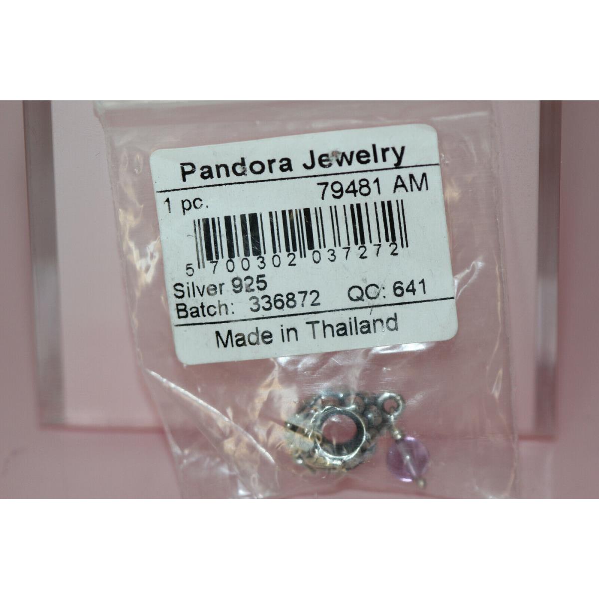 Pandora Amethyst Grape Bunch Dangle Charm Retired Htf Barcoded Bag 79481AM