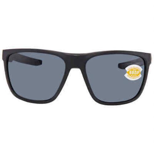 Costa Del Mar Ferg Grey Polarized Polycarbonate Men`s Sunglasses Frg 11 Ogp 59 - Frame: Black, Lens: Gray