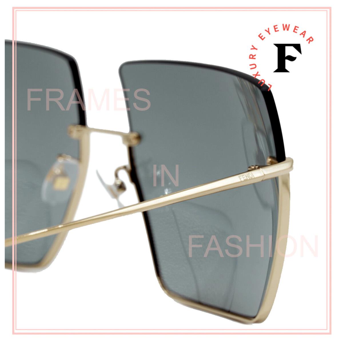 Fendi Promeneye 0401 Gray Gold Retro Oversized Triangle Sunglasses FF0401S