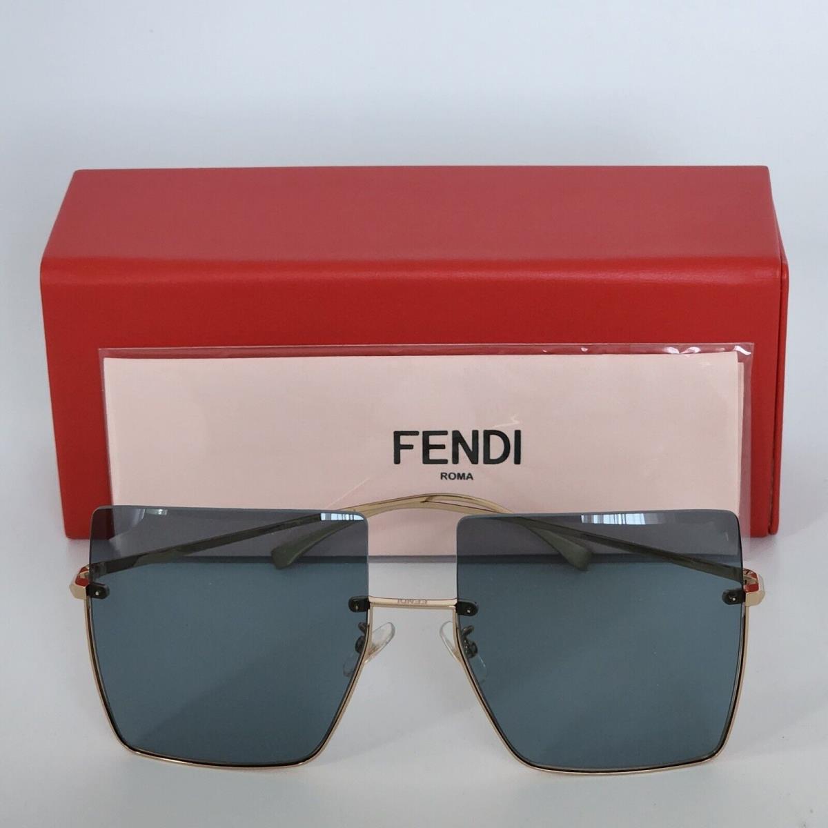 Fendi Promeneye FF0401S 000KU Green/gold Retro Oversized Sunglasses