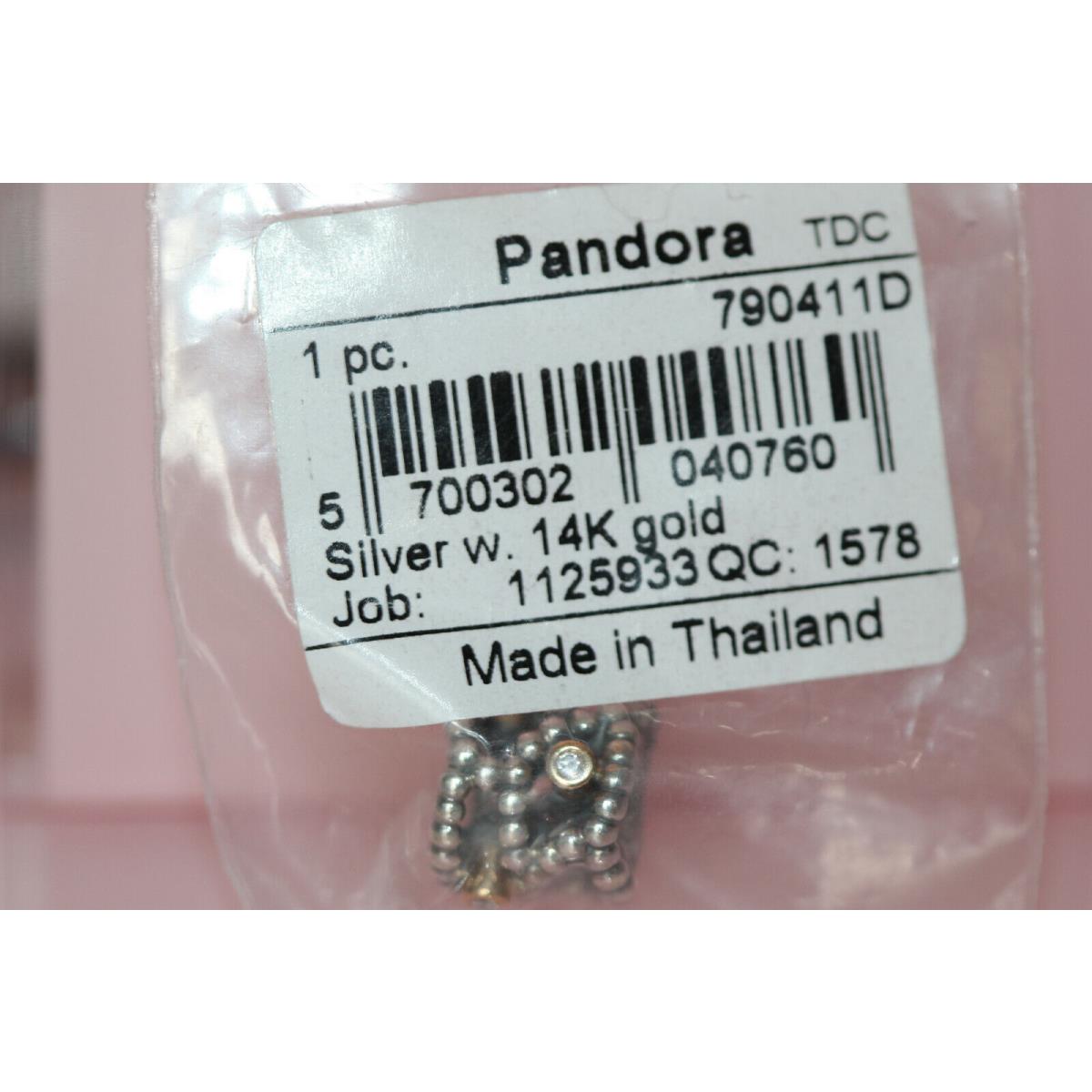 Pandora 14K Gold Diamond Delight Charm Retired 790411D Very Rare Htf Box