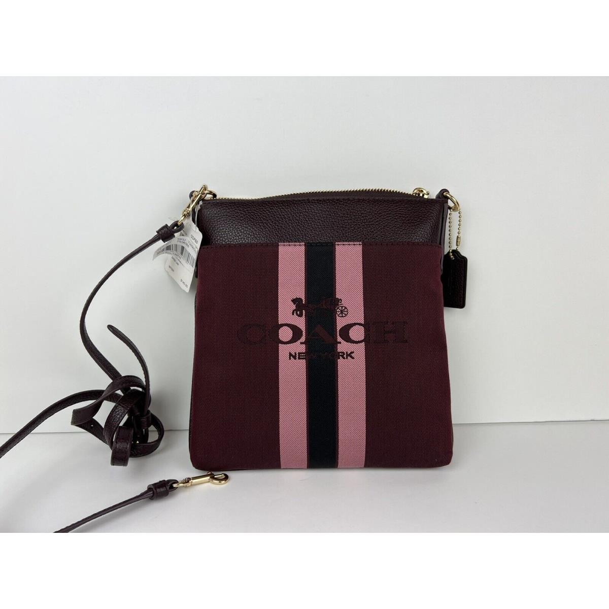 Coach Kitt Horse and Carriage Striped Colorblock Messenger Crossbody Bag 72412