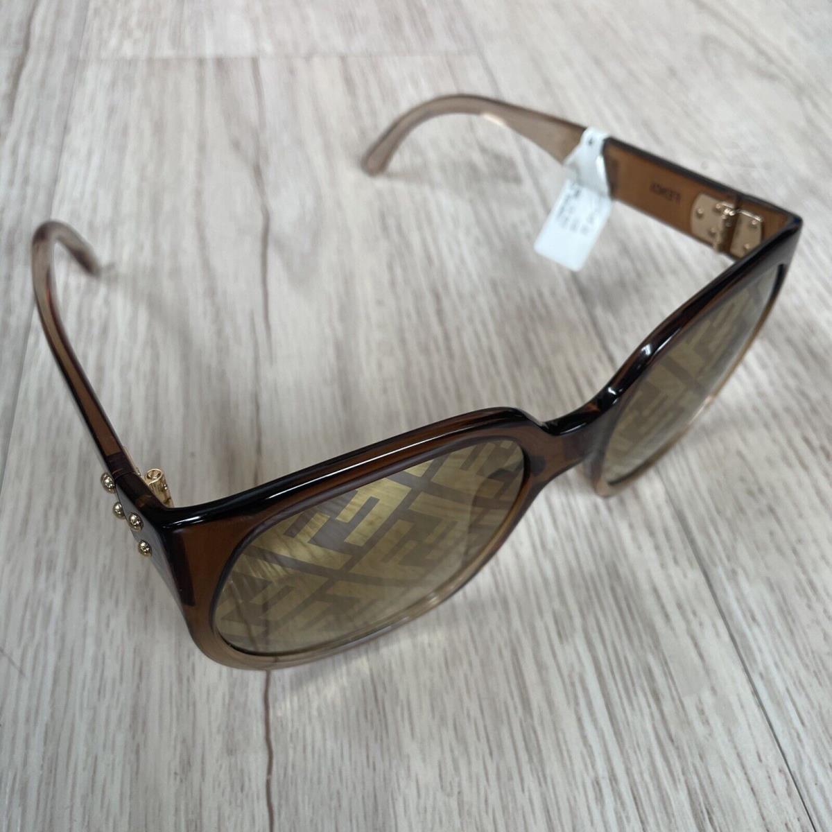 Fendi FF-0403/G/S 09QEB Brown/gold Logo Print Mirror Women`s Sunglasses