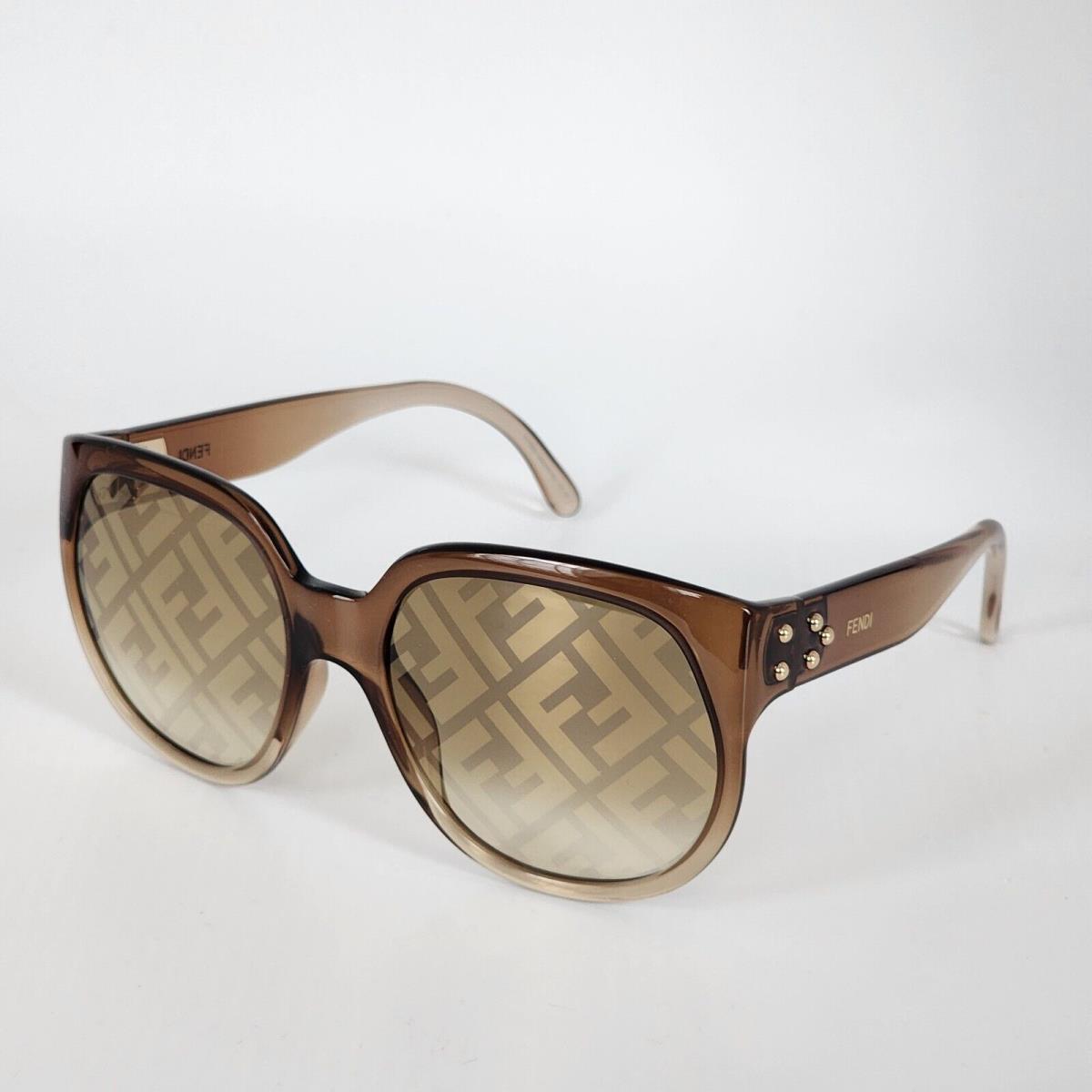 Fendi FF-0403/G/S 09QEB Brown/gold Logo Print Mirror Women`s Sunglasses