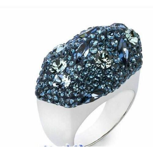 Atelier Swarovski Moselle Ring Montana Blue Crystal Size 52 55