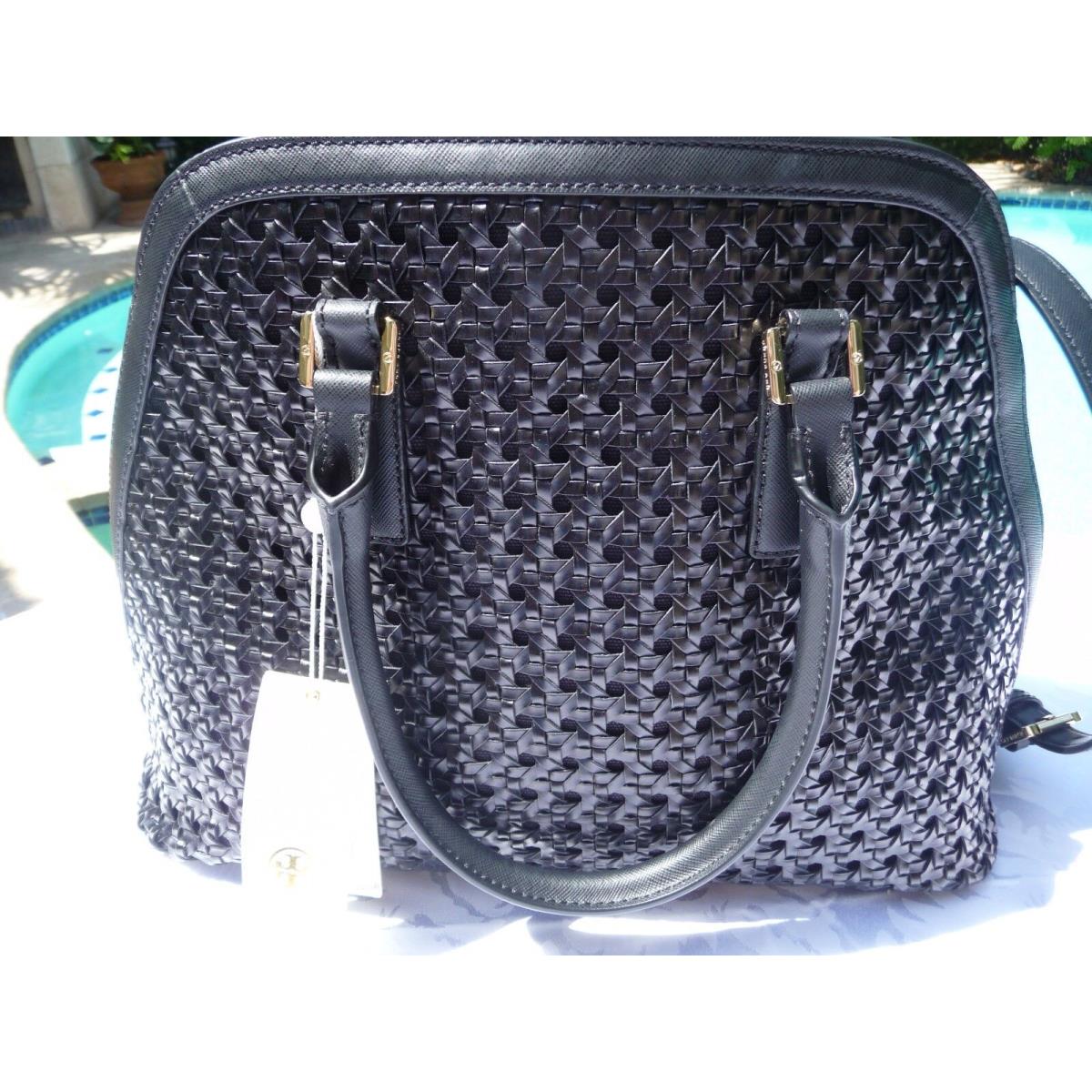 Tory Burch Robinson Basket Weave Open Dome Satchel Bag Handbag Black - Tory  Burch bag - 052435586369 | Fash Brands