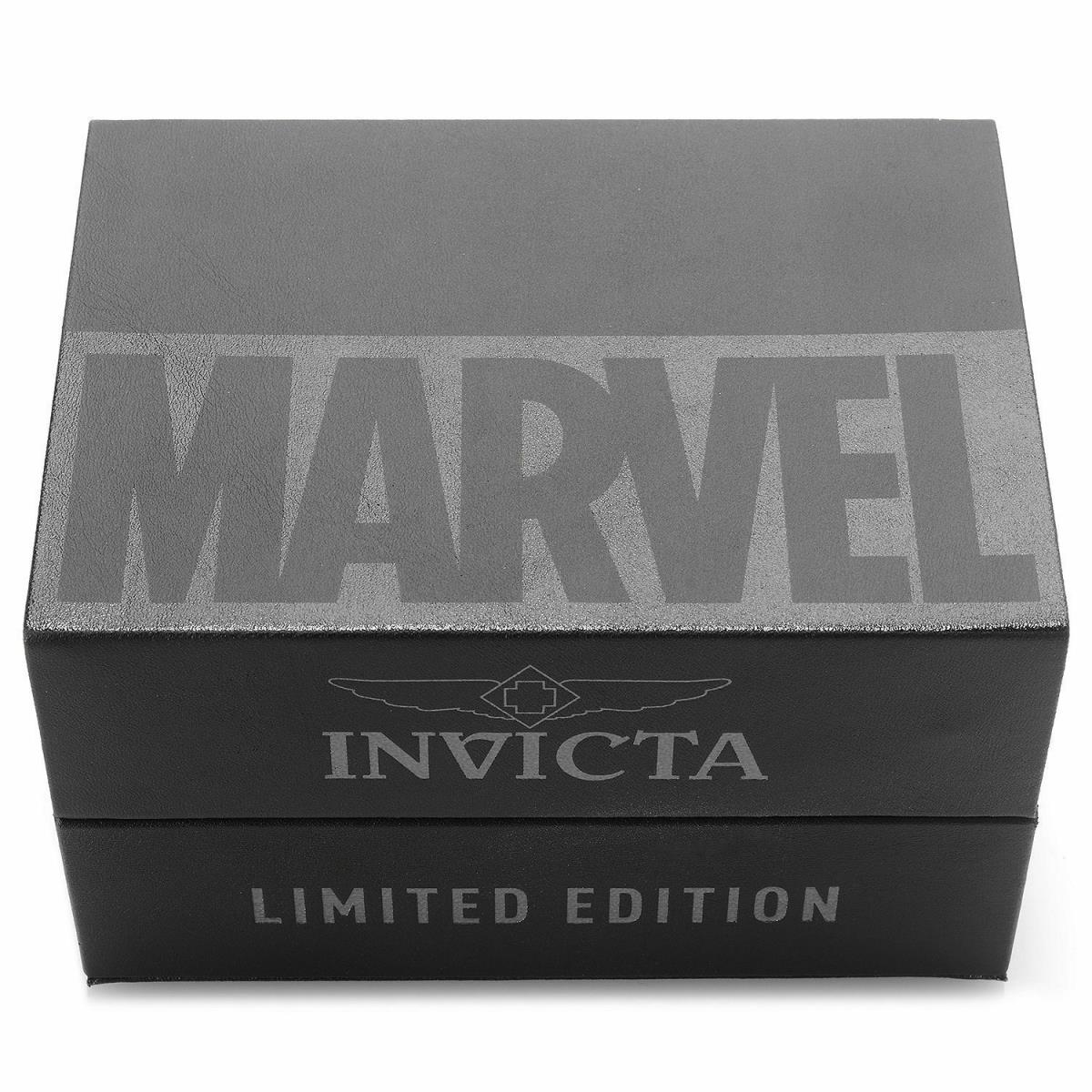 Invicta Marvel Black Panther Men`s 52mm Limited Edition Chronograph Watch 26807 - Dial: Black, Pink, Rose Gold, Band: Black, Bezel: Black, Rose Gold