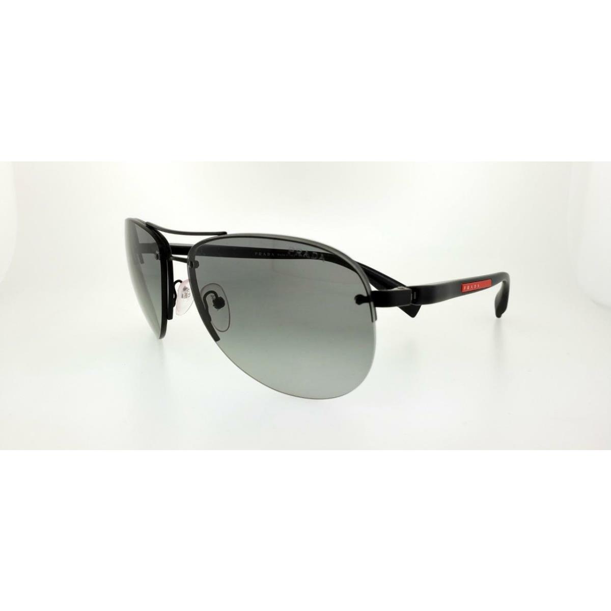 Prada Sunglasses 56MS 1BO3M1 62MM Demi Shiny Black Frm - Gray Gradient Lenses - Frame: Black, Lens: Gray