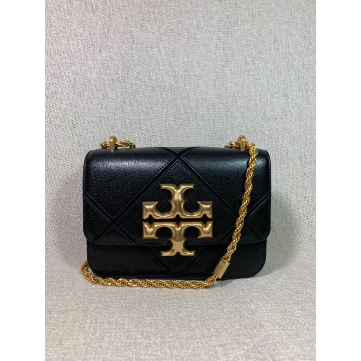 Tory Burch Black Small Diamond Quilted Eleanor Convertible Shoulder Bag