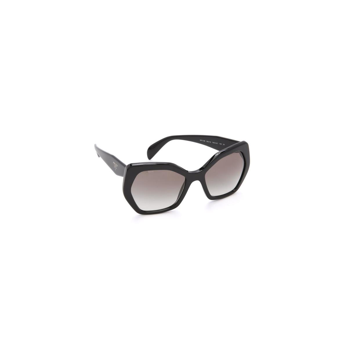 Prada Heritage PR 16RS 1AB0A7 Black Plastic Butterfly Sunglasses Grey Gradient