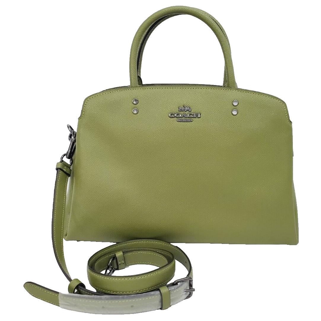 Coach Mini Lillie Carryall Olive Green Leather Crossbody Bag Purse