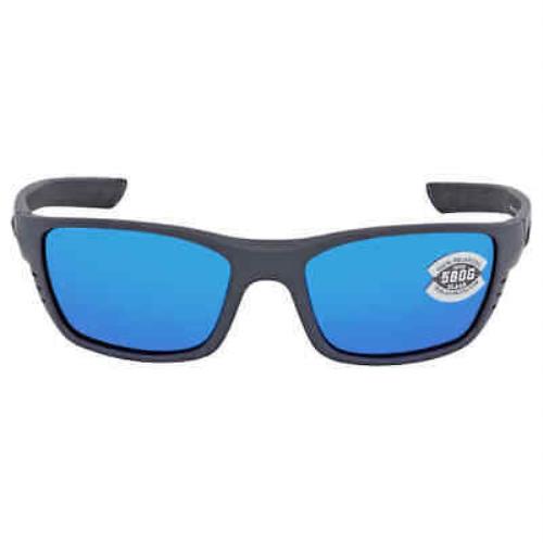 Costa Del Mar Whitetip Blue Mirror Polarized Glass Rectangular Unisex Sunglasses - Frame: Gray, Lens: Blue