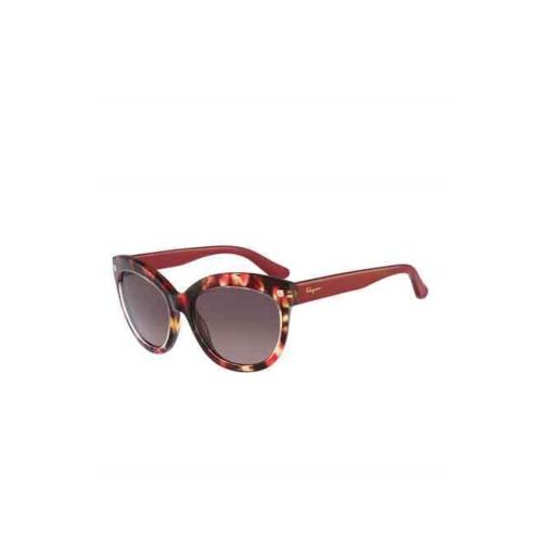 Salvatore Ferragamo SF675S Cat Eye Demi Red Tortoise Frame Sunglasses 55 18 135