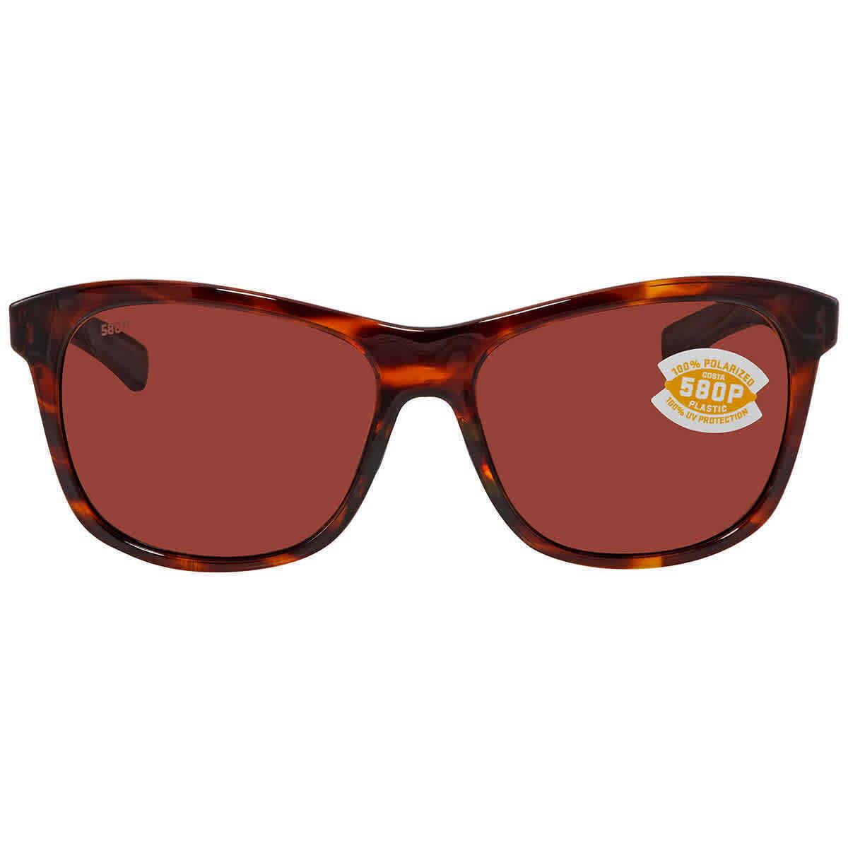 Costa Del Mar Vela Copper Polarized Polycarbonate Men`s Sunglasses Vla 10 Ocp 56 - Frame: Brown, Lens: Brown