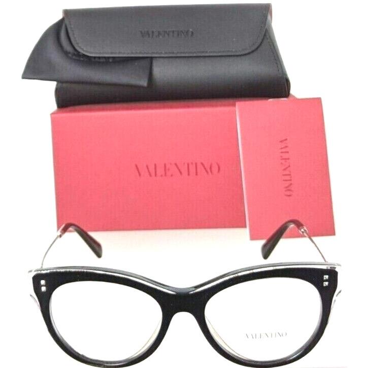 Valentino VA 3023 5086 Black ON Clear/silver Eyeglasses 52-17